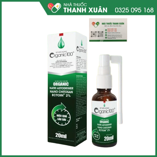 Xịt mũi họng ORGANIC 100 dùng để vệ sinh mũi họng hàng ngày